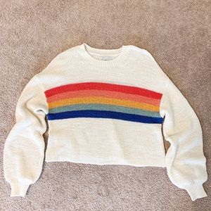 American Eagle Rainbow Crop Sweater